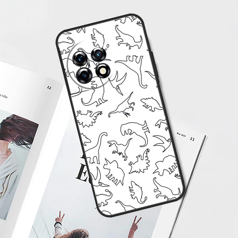 Cute Dino Case For OnePlus Nord 5 CE 2 3 4 Lite N20 N30 OnePlus 13T 13R 12R 9 10 Pro 11 12 13 15 Cover