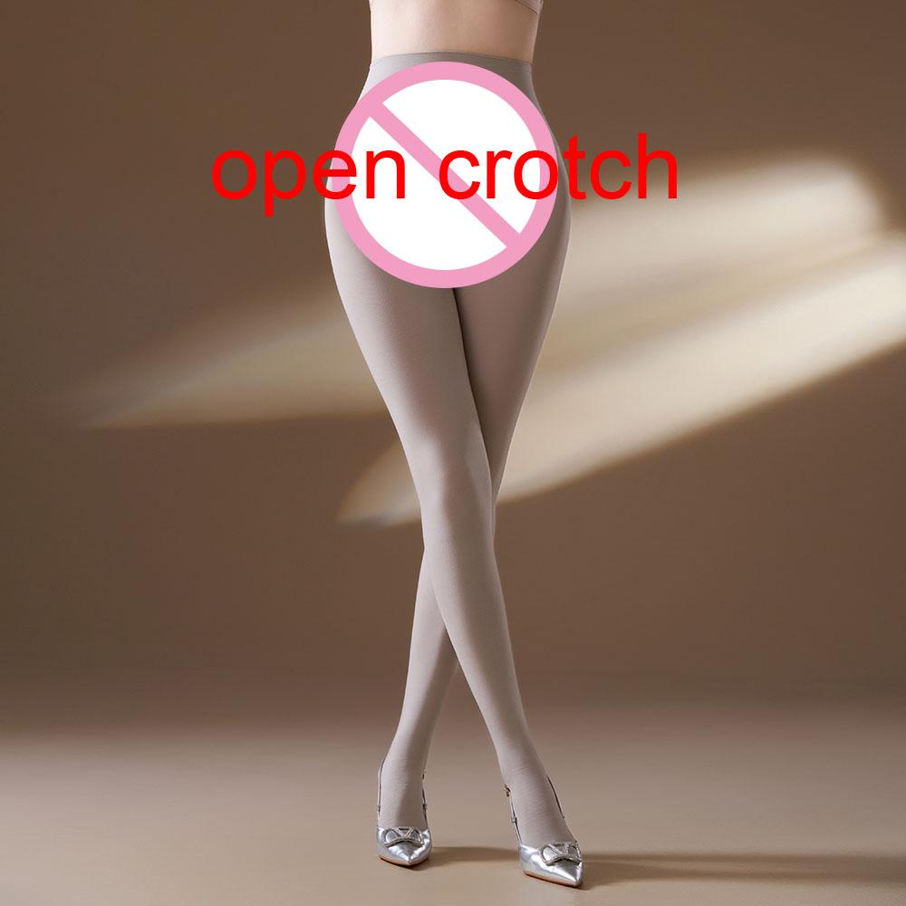 110G High Waist Push Up Hip Velvet Spring Autumn Pantyhose Close Open Crotch Leggings Tights Collant Strumpfhose Stockings Pants