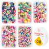 100Pcs Polymer Clay Beads Set Colorful Flower Fruit Pattern Beads Kit For DIY Handcrafts Bracelet Phone Chain Making Supplies