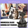 Bedårande nyckfull katt Buddha-figur Perfekt för Yoga- och Meditationsentusiaster