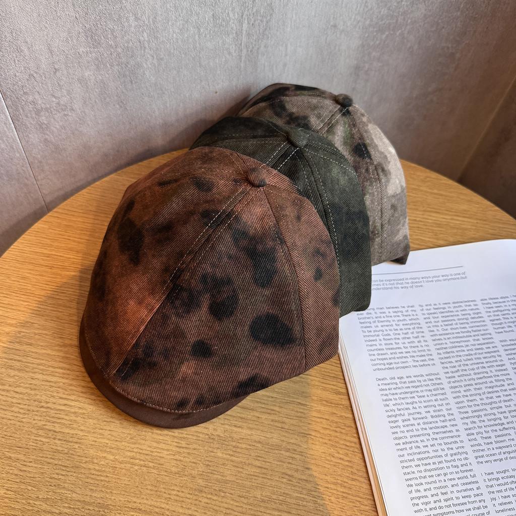 Tie Retro Fashion Dye Pattern Neutral Beret Suitable For Fall And Winter