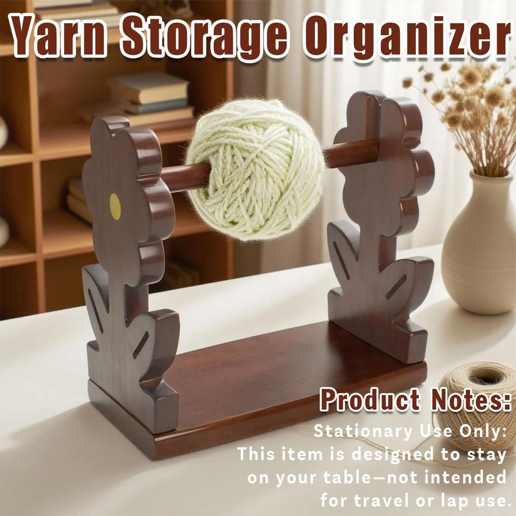 Yarn Holder For Crocheting Yarn Storage Organizer Spinner Holder Wooden Spindle Dispenser Rack Stand Art Craft Tool For Women
