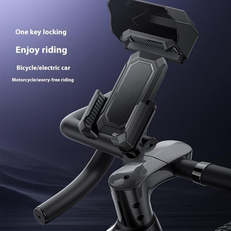 Motorcycle Phone Mount,Bike Phone Holder for Bicycles, Quick Install Waterproof Sunshade Handlebar Phone Mount