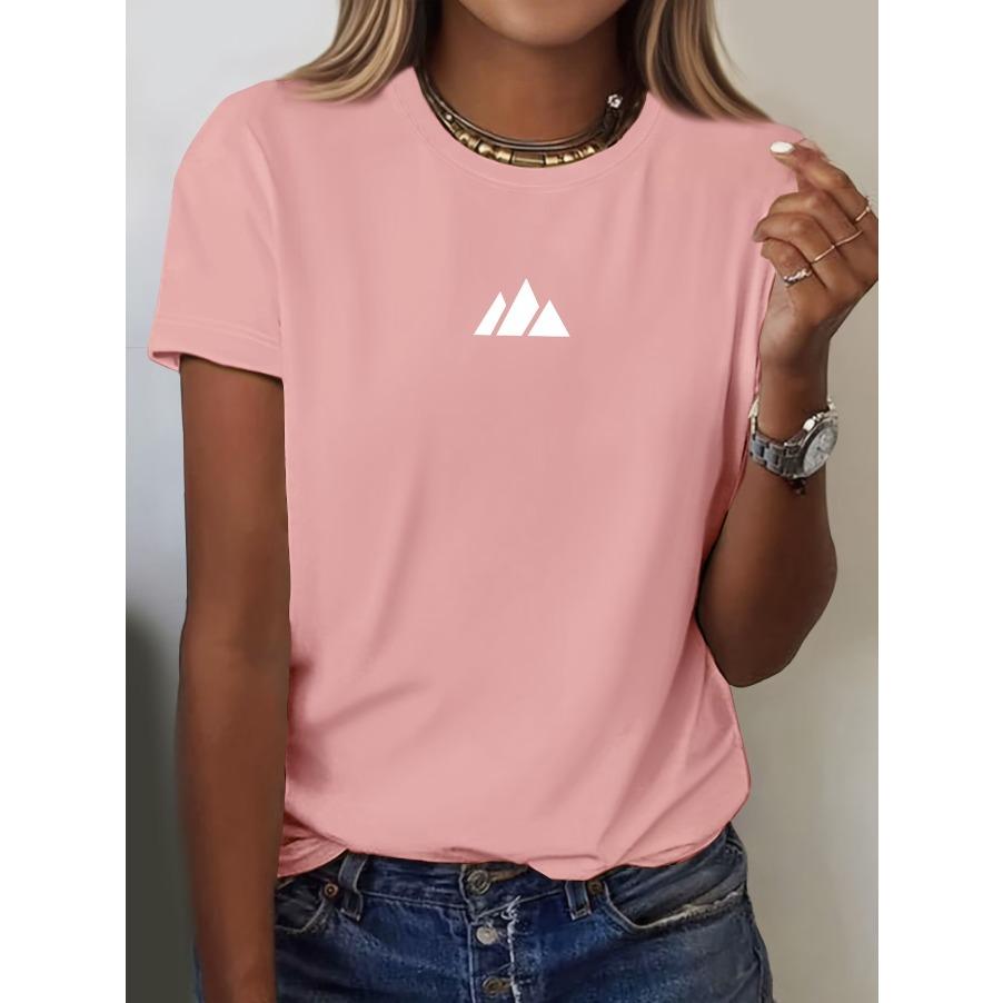 100% Cotton Short Sleeved T-shirt for Women Summer, Fashionable, Comfortable, Breathable, Round Neck Casual Top
