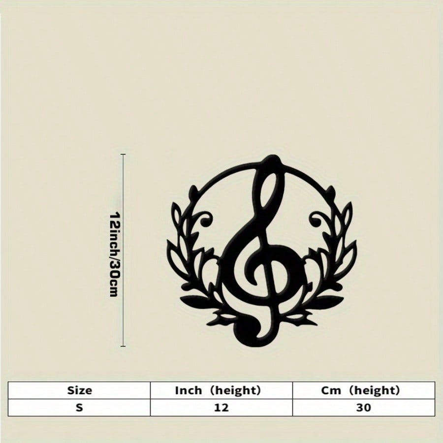 

Black Treble Clef Leaf Wreath Metal Wall Art Musical Note Decor Iron Gift for Music Lovers Indoor Outdoor Garden Balcony різнокольоровий