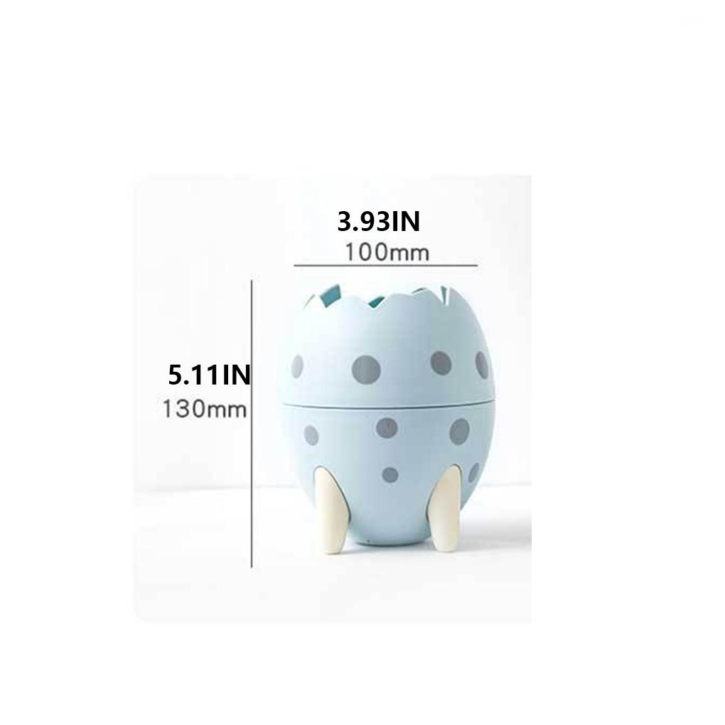 Kids Egg Shape Pen Holder Adorable Cartoon Replacement Dotted Solid Color Pencil Glue Container Organizer Birthday Gift