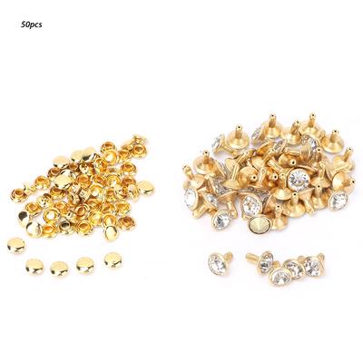 50 Stück 8MM Kristall Strass Dekorative Nieten Spikes DIY Lederschuhe Kleidung Ziernieten