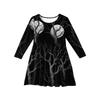 Girls' Summer Princess Dress Halloween Day- Long Sleeve A-Line T-Shirt Dress