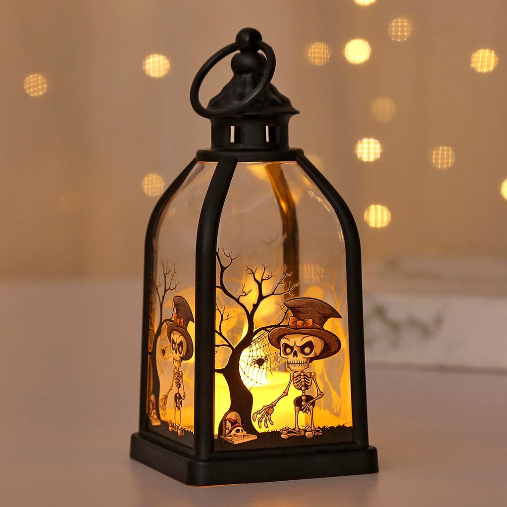 Retro Halloween Pumpkin Lantern Handheld Ghost Night Light Party Scene Decorations