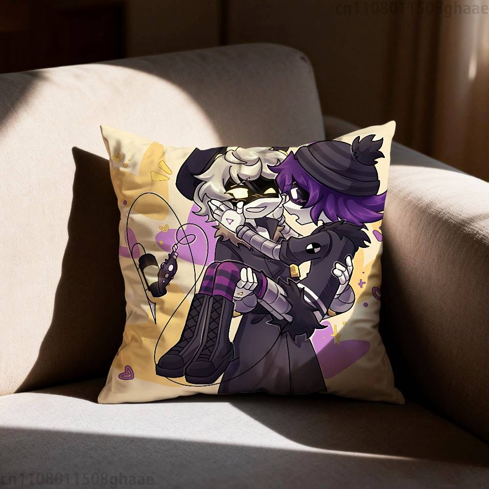 Murder Drones Pillow Case Square DoubleSided Printing Short Plush Sofa Cushion Cover Bedroom Bedside Pillow