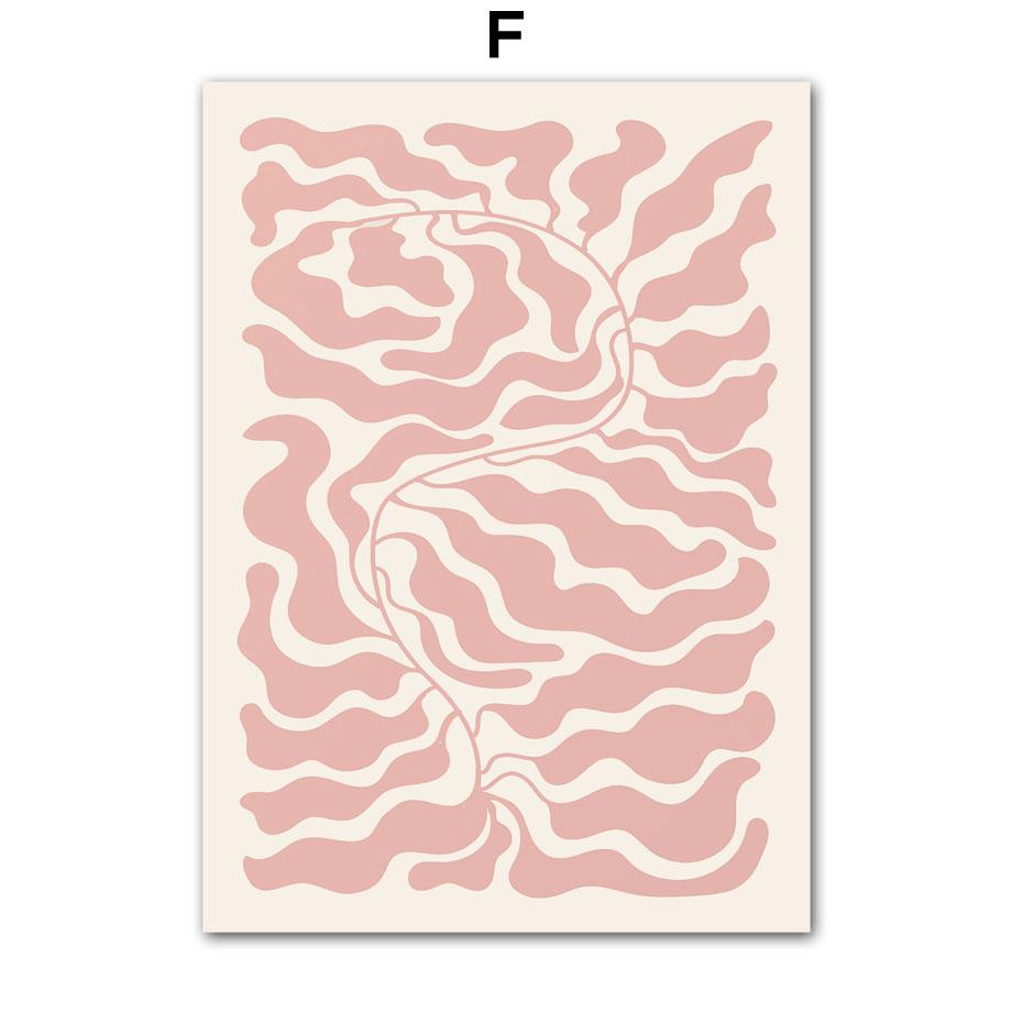 Colorful Matisse Flower Coral Shapes Wall Art Canvas Painting Nordic Posters And Prints Abstract Wall Pictures Living Room Decor