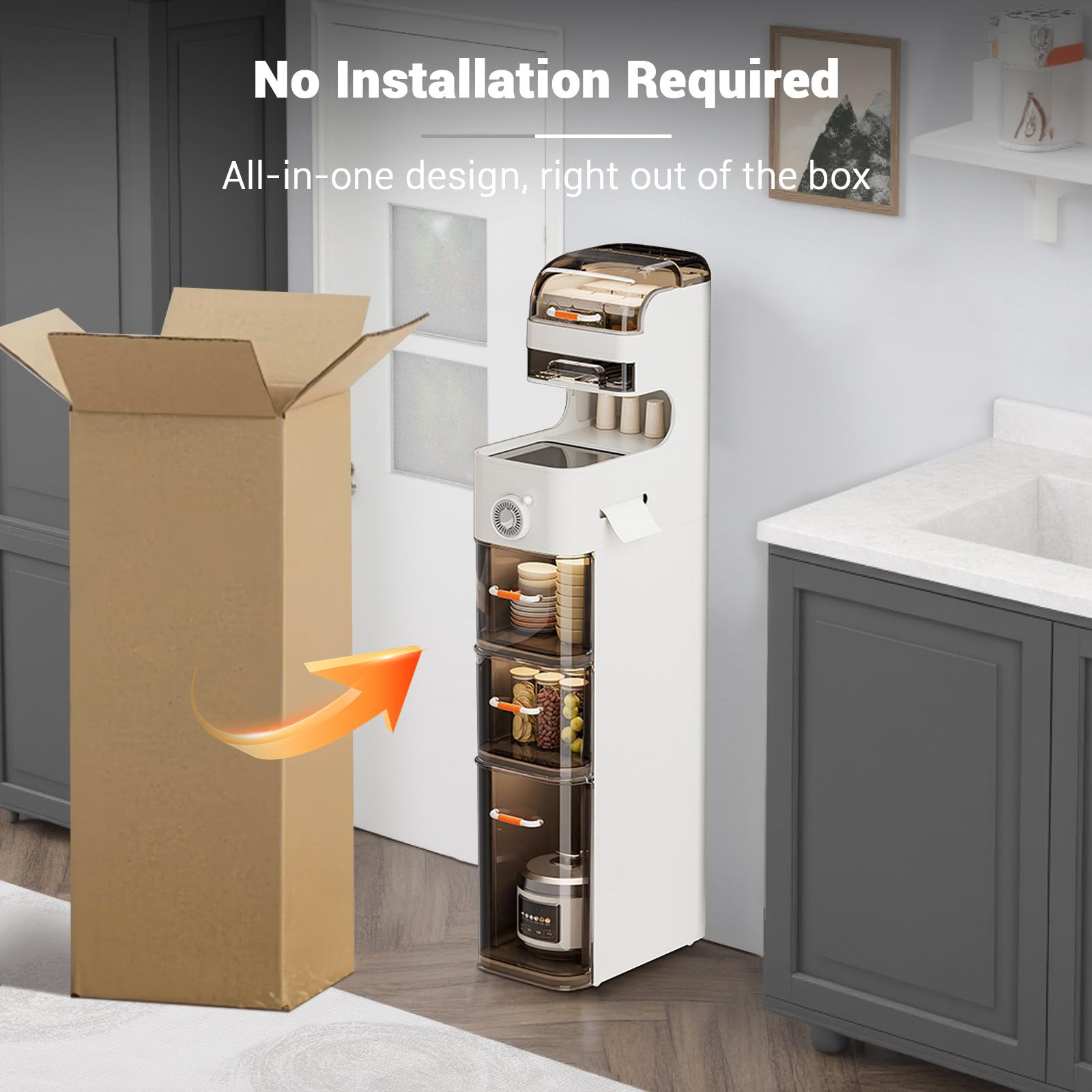 

Тонкий передвижной шкаф для ванной комнаты, пластиковый шкаф с выдвижными ящиками на колесиках и держателем для туалетной бумаги, органайзер для хранения для небольших помещений