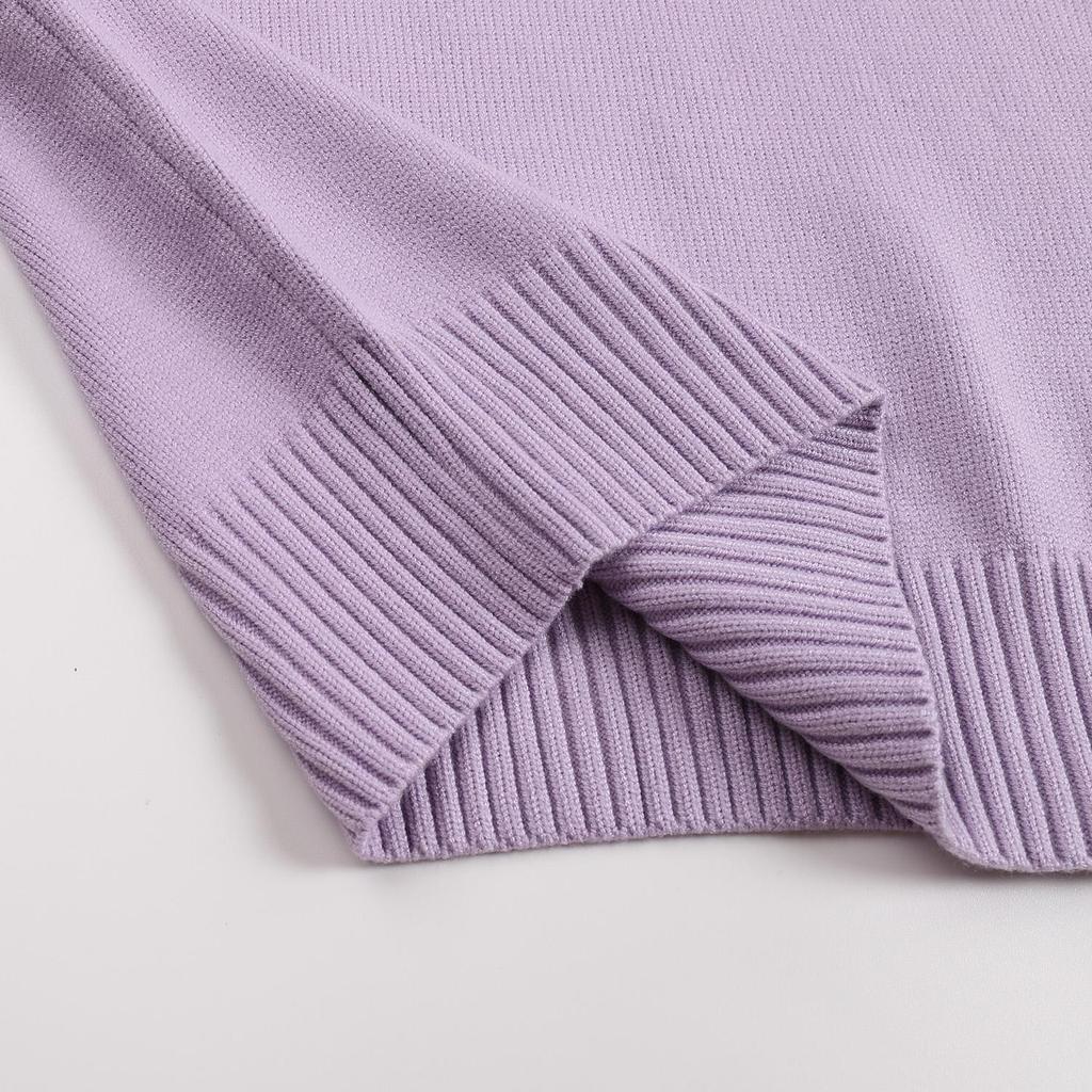 AMI 2025 Klassisk Par Rundhals Samma Färg Platt Broderad Kärlek Ulltröja