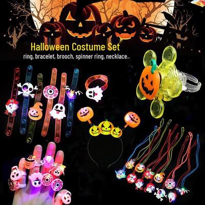 Children's Luminous Halloween Pumpkin Ghost Ring - Small Gift or Student Reward