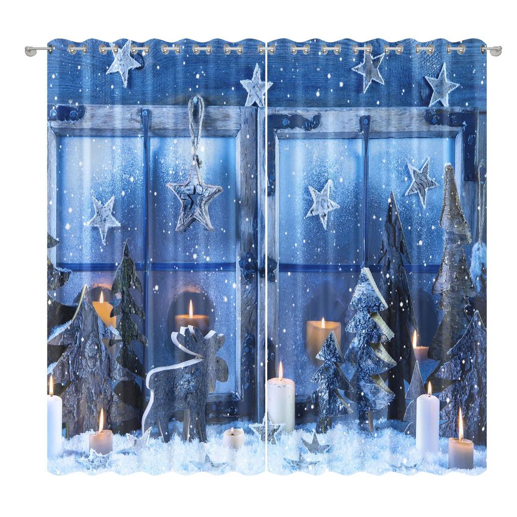 Christmas Curtains Bedroom Living Room Balcony Blackout Curtains Office Hotel Insulation Curtains