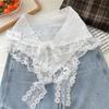 Y2K Streetwear Lace Flower Hair Scarf Embroidered Flower Hollow Out Skirt  Jeans Decoration
