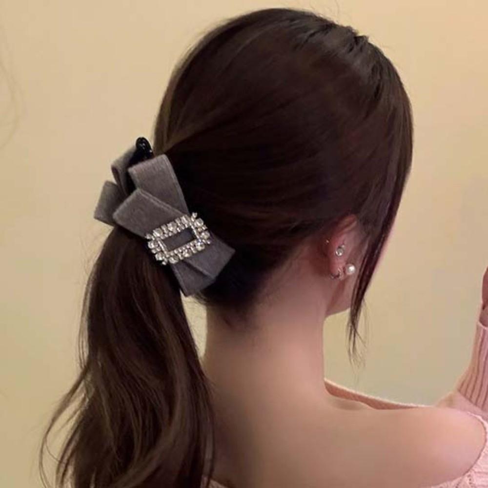 Korean Style Women Vertical Clip Plastic Ponytail Holder Shark Clip Bow Banana Clip  Party