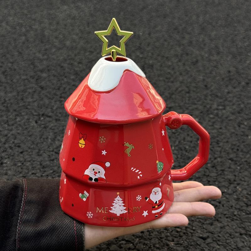 

Милая креативная рождественская керамическая кружка для подарка на день рождения девочки, чашка для кофе для девушки, сувенир, подарочная коробка 401-500ml