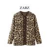 ZARZ Women's Leopard Print Lambswool Coat: Classic European & American Style Fashion