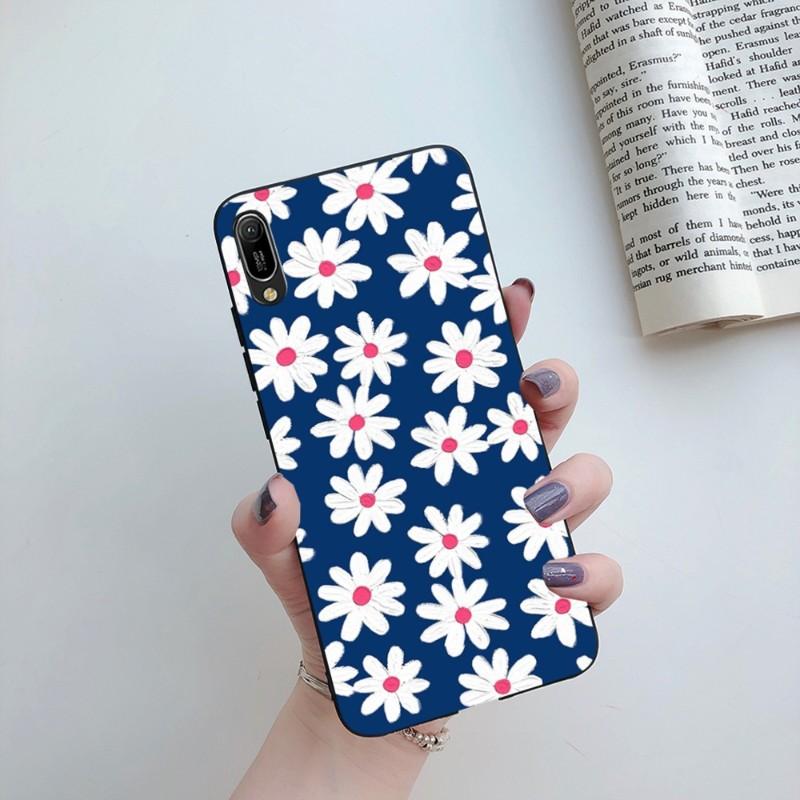 Broken Flower Small Fresh Phone Case For Huawei Mate 40 30 20 10 Pro Lite Nova 9 8 5T Y7p Y7 Soft Black Phone Cover