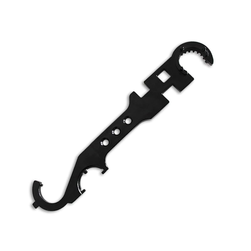AR15/M4 Rifle Combination Wrench Nut Holder Tool for Removing and Installing Metal Outdoor Wrench Tool Multipurpose Barrel Nuts and Buffers - Black