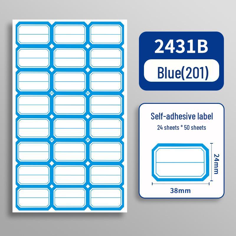 Self-Adhesive Name & Classification Label Stickers - 50 Sheets, Office Blank Handwritten Labels