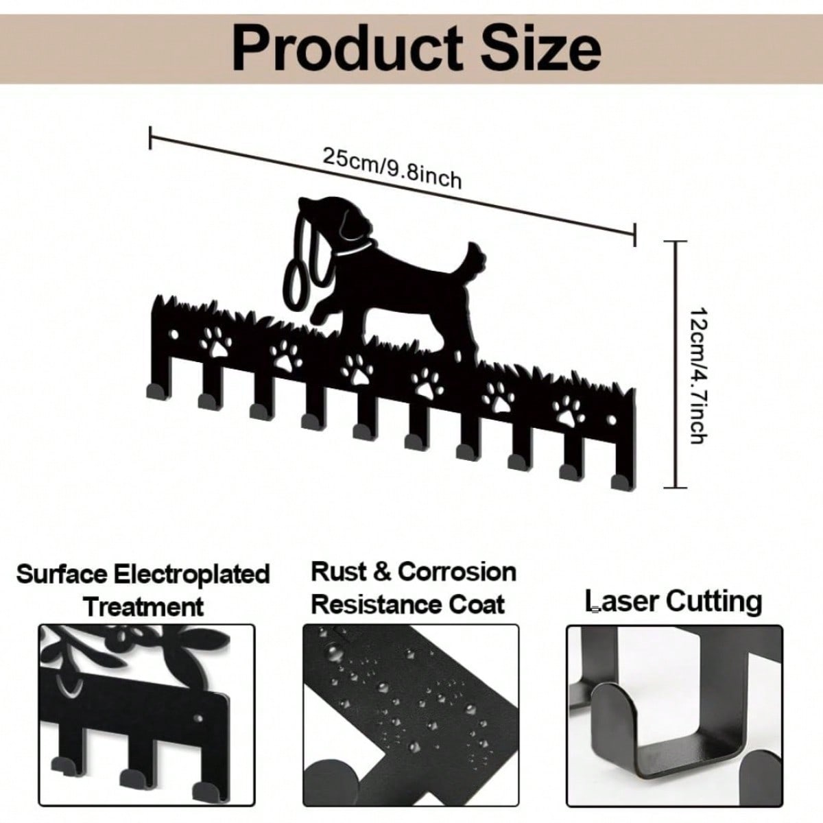 

Настенный держатель для поводка собаки с декоративным крючком-лапкой для ключей для прихожей