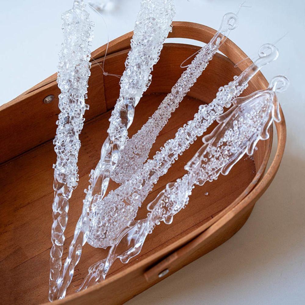 Transparent Christmas Hanging Pendants Water droplet Ice Bar Drop Ornaments Hanging Acrylic Christmas Decorations