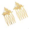 2 Pieces Women Girls Butterfly Rhinestone Hair Comb Hairpins Headdress Party Banquet
