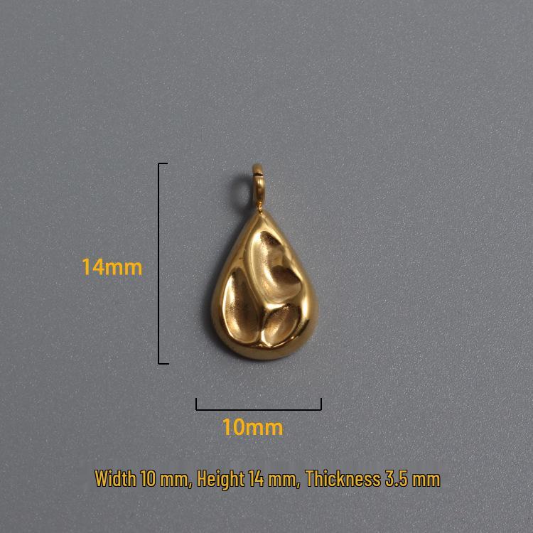 18K Gold Titanium Steel Water Drop Pendant Necklace