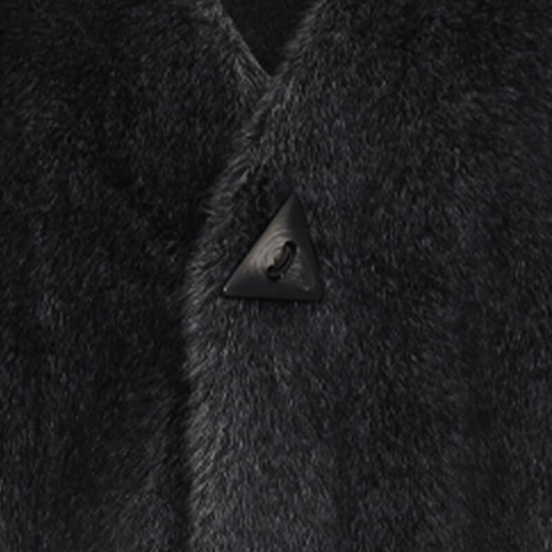 TaTu Women's Winter V-Neck Plush Long Sleeve Short Coat