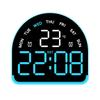 USB Powered Digital Alarm Clock with Mood Light TEMP Date Week 3-level Brightness Table Clock Auto Dimmable 12/24H LED Clock
