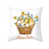 Spring Home Decor Cushion Cover Happy Easter Eggs Rabbit Decorative Pillow Covers Flowers Bunny Printed Throw Pillowcase 45x45cm