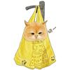 Übergroßes T-Shirt Schwarze Katze in gelber Tasche Print Lässige Alltagskleidung