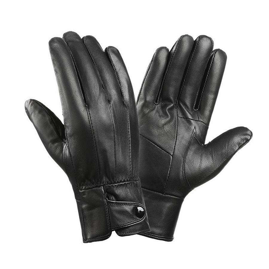 Men's Touchscreen Leather Gloves, Warm Fleece Lined Gloves for Driving & Business