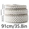 (91cm/pack) 1cm/1.5cm/2cm Pearl Rhinestone Lace Self-adhesive Diamond Ribbon Wedding Dress Clothing Home Decoration DIY