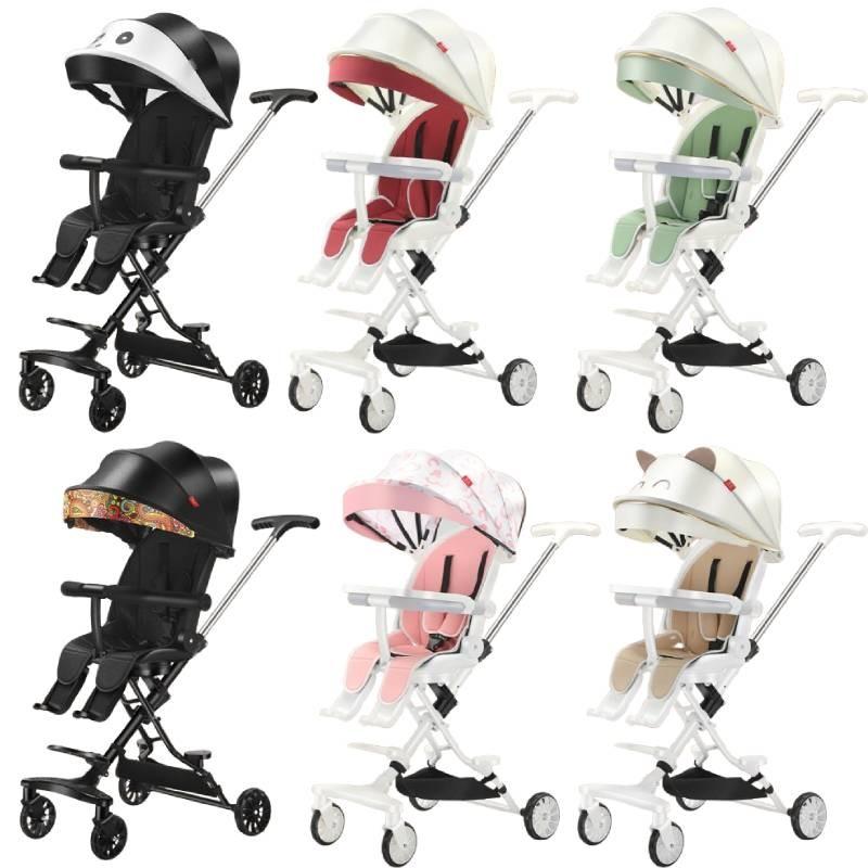 Wheeled Four Collapsible Baby Stroller Lightweight Foldable Seat Convertible