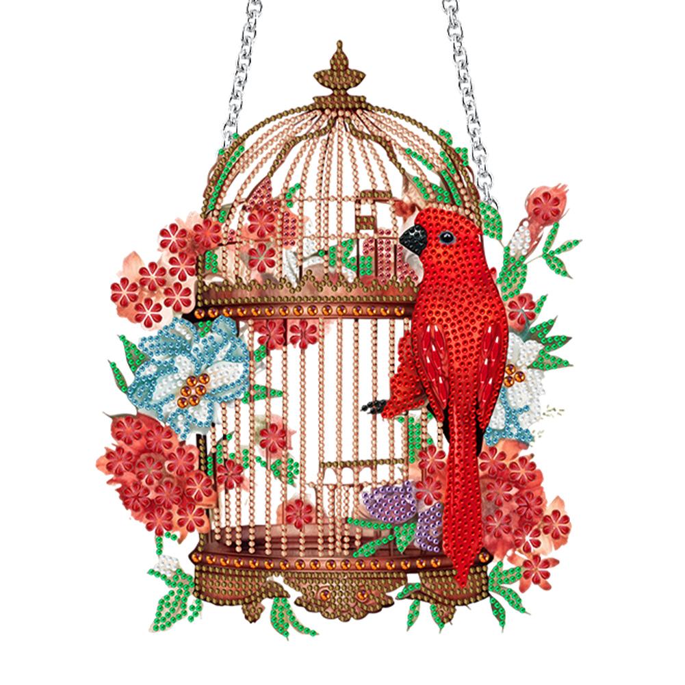 

Acrylic Diamond Art Hanging Pendant Flower Birdcage Diamond Painting Home Decor Crystal Painting Ornament for Home Wall Decor