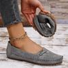 Women's Retro Flat Loafers With Stitching