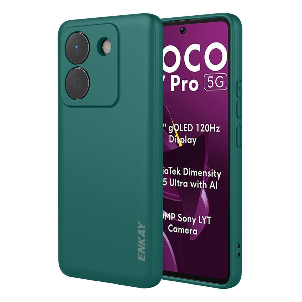 Dla Xiaomi Poco M7 Pro 5G Silikonowe Etui ENKAY HAT PRINCE Proste Krawędzie Pokrowiec na Tył Telefonu