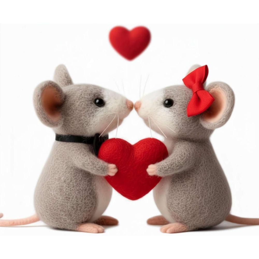 Craft Needle Felting Supply Needle Felted Mouse Handmade Figurine Gifts Mouse Collectible Cute Mouse Mouse Animal Figurine