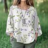 Summer Tops For Women Cute O Neck 3/4 Sleeve Blouses Floral Print Top Casual Shirts