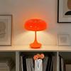 LED Night Light Mushroom Table Lamp,Touch Control 3 Color Dimmable,Modern Orange Bedside Lamp,for Bedroom Office Christmas Decor