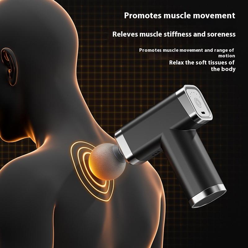 Portable Mini Fascia Gun with 5 Massage Head Professional-grade Vibration Fat Burning Neck Back Fascia Muscle Shaking Massager