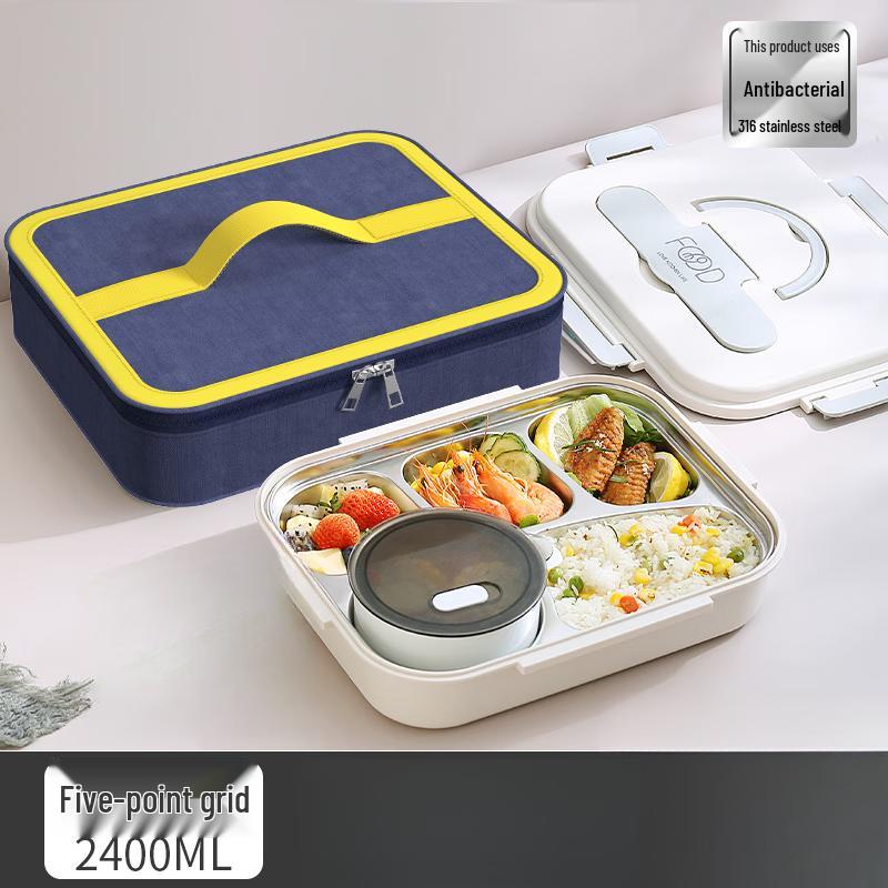 Sweet & Elegant 5-Compartment Insulated Stainless Steel Lunch Box