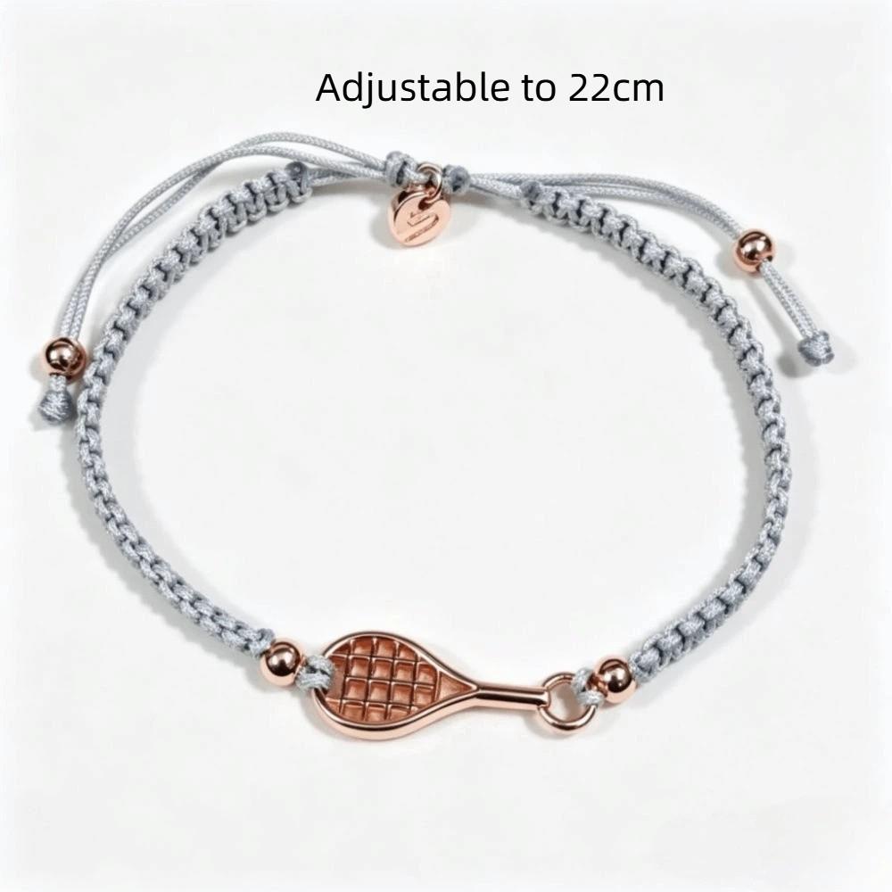 Handwoven Racket Charm Bracelet Adjustable Rope Chain Hand Chain Jewelry Gift