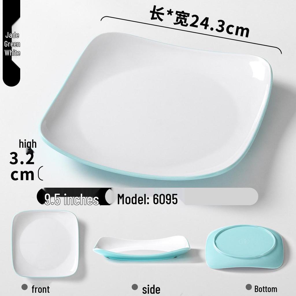 Double Color Melamine Square Rice Bowl Plate - Commercial & Catering Use