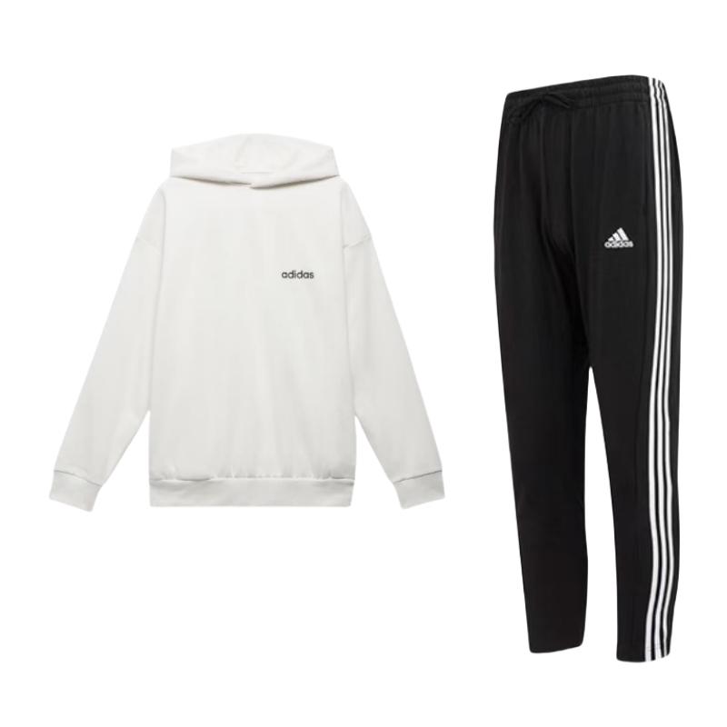 

Adidas Однотонный свитер с капюшоном и зауженные трикотажные брюки на шнурке, повседневный спортивный комплект для мужчин IC0044+IA3439 S