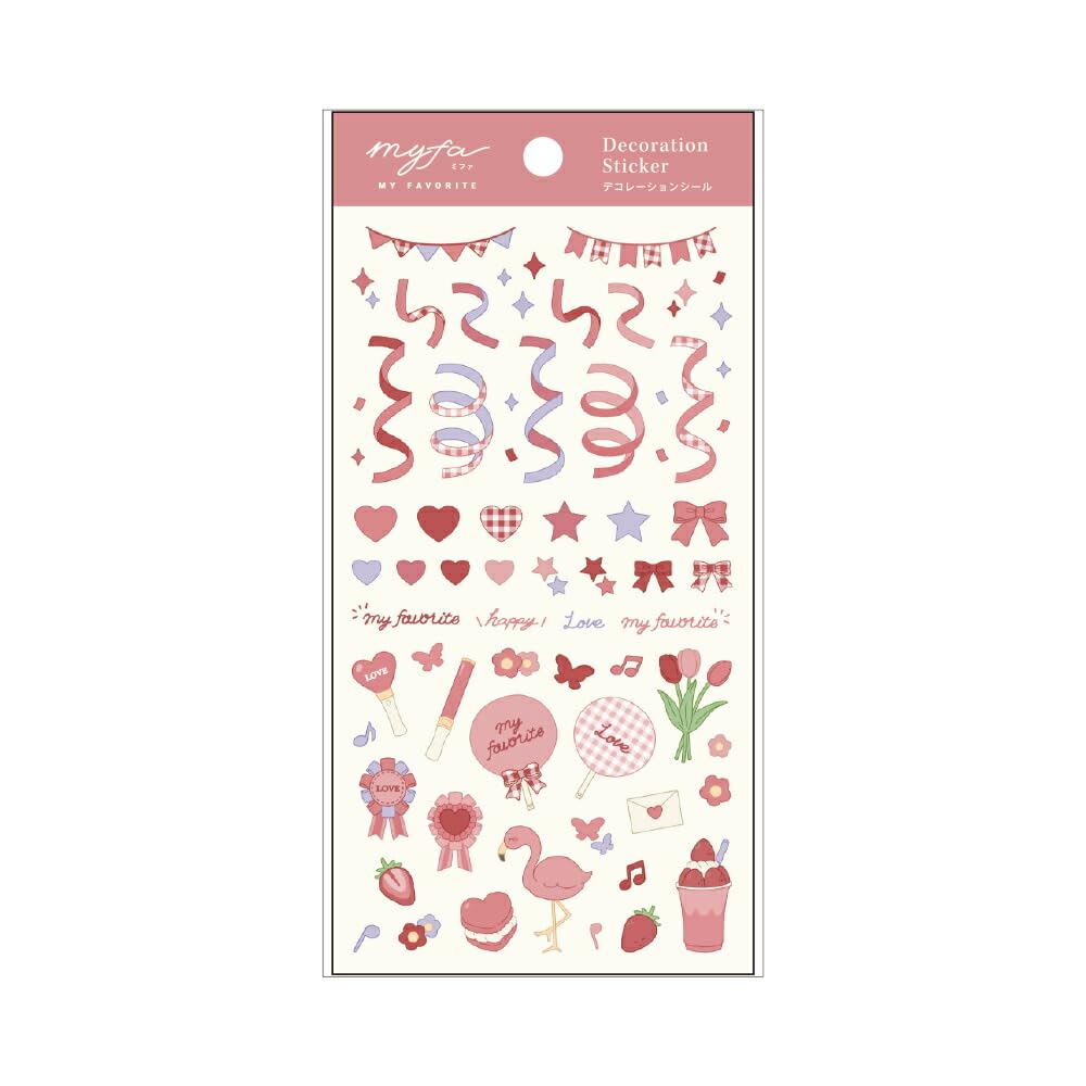 

LIHIT LAB myfa Decorative Coral Oshikatsu of Stickers, Red, Goods, Y-3000-3 (Set 5)