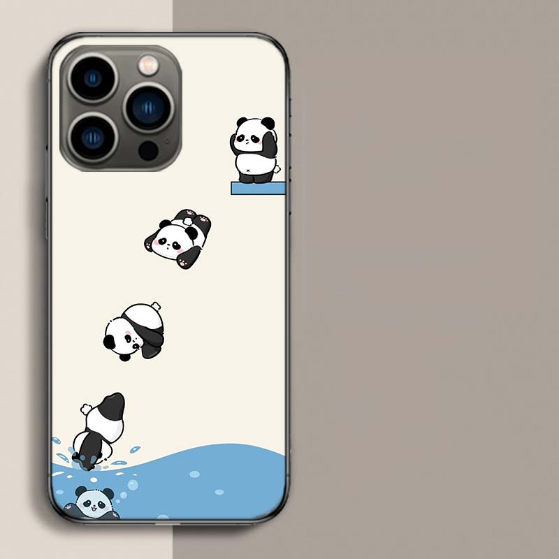 Very Cute Little Panda Phone Case For Iphone 17 Air 15 Pro 14 Plus 16 Pro Max 17E 16E 12 13 Mini 11 Cover Cute Fundas